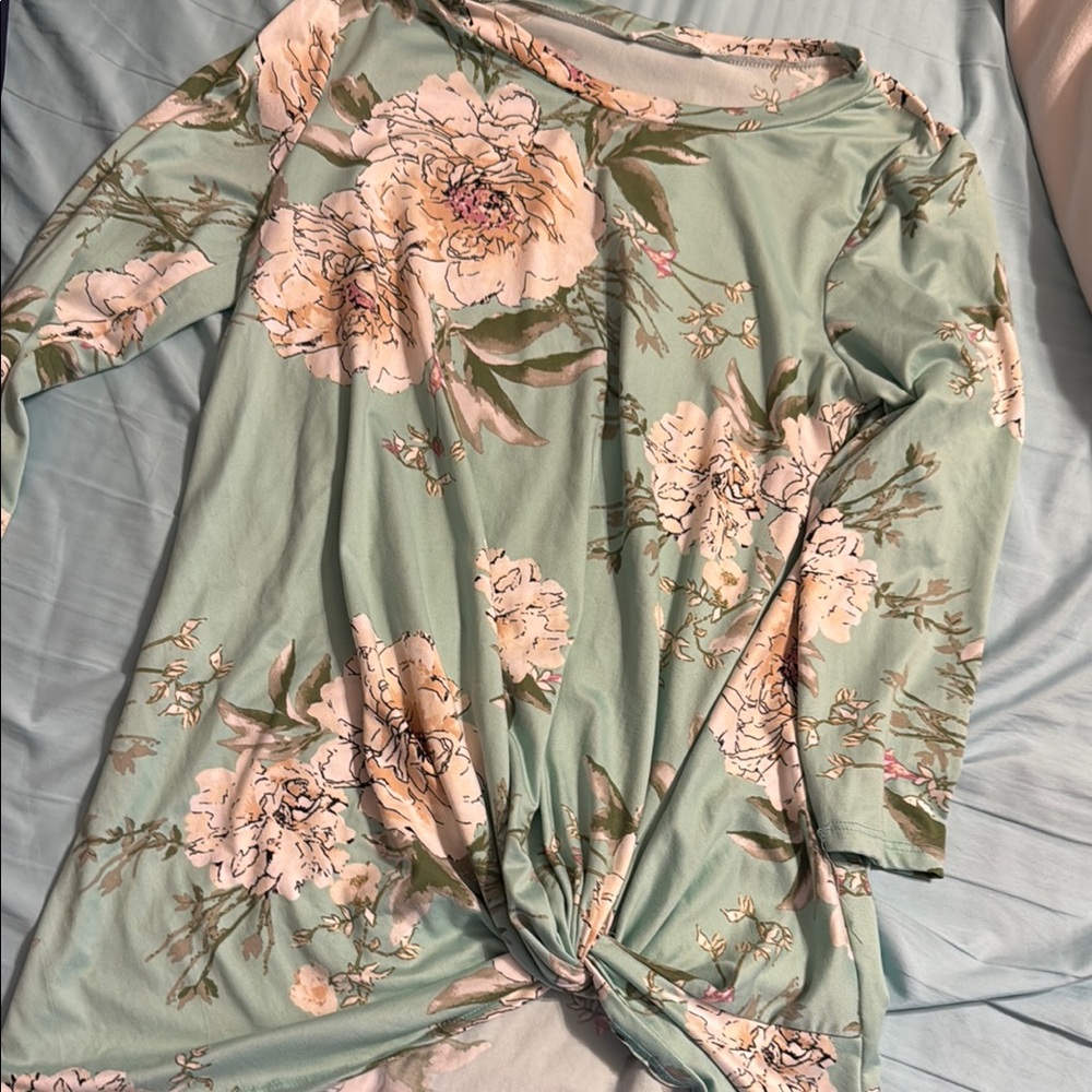 Reborn J Green and Pink Blouse
